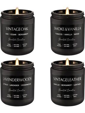 4-Piece Scented Candle Set - Aromatherapy Soy Candles for Relaxation & Home